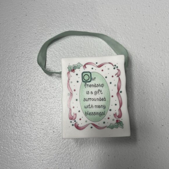 Enesco Precious Moments Surrounded With Joy Porcelain Gift Bag Friendship 1994 - Picture 2 of 10